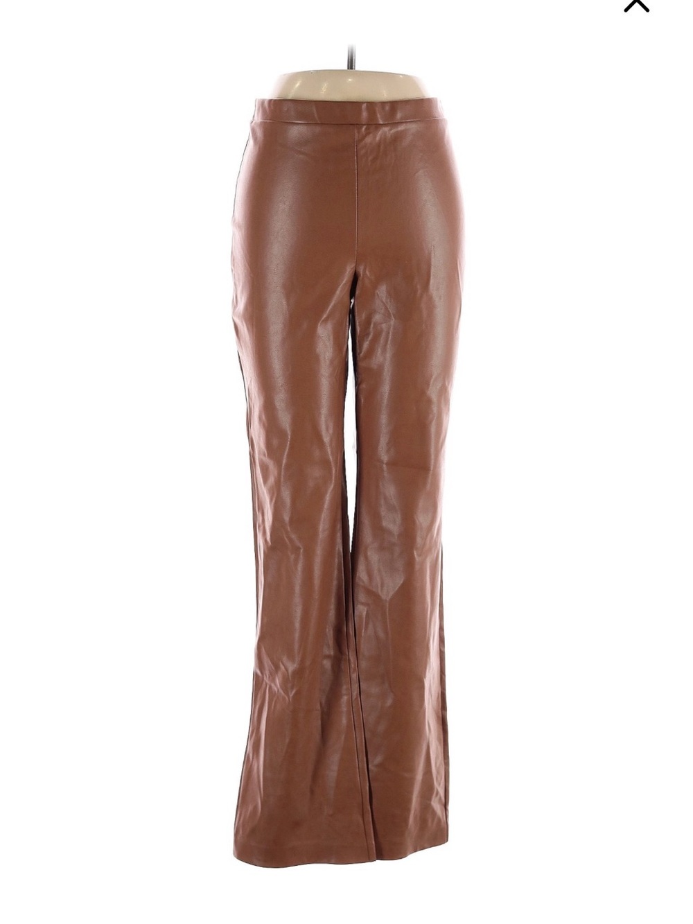 Wilfred Chestnut Brown Faux Leather Flared Pants